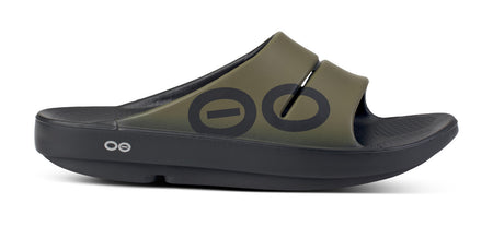 Sandalia Unisex OOFOS Recovery Ooahh Sport Verde Táctico